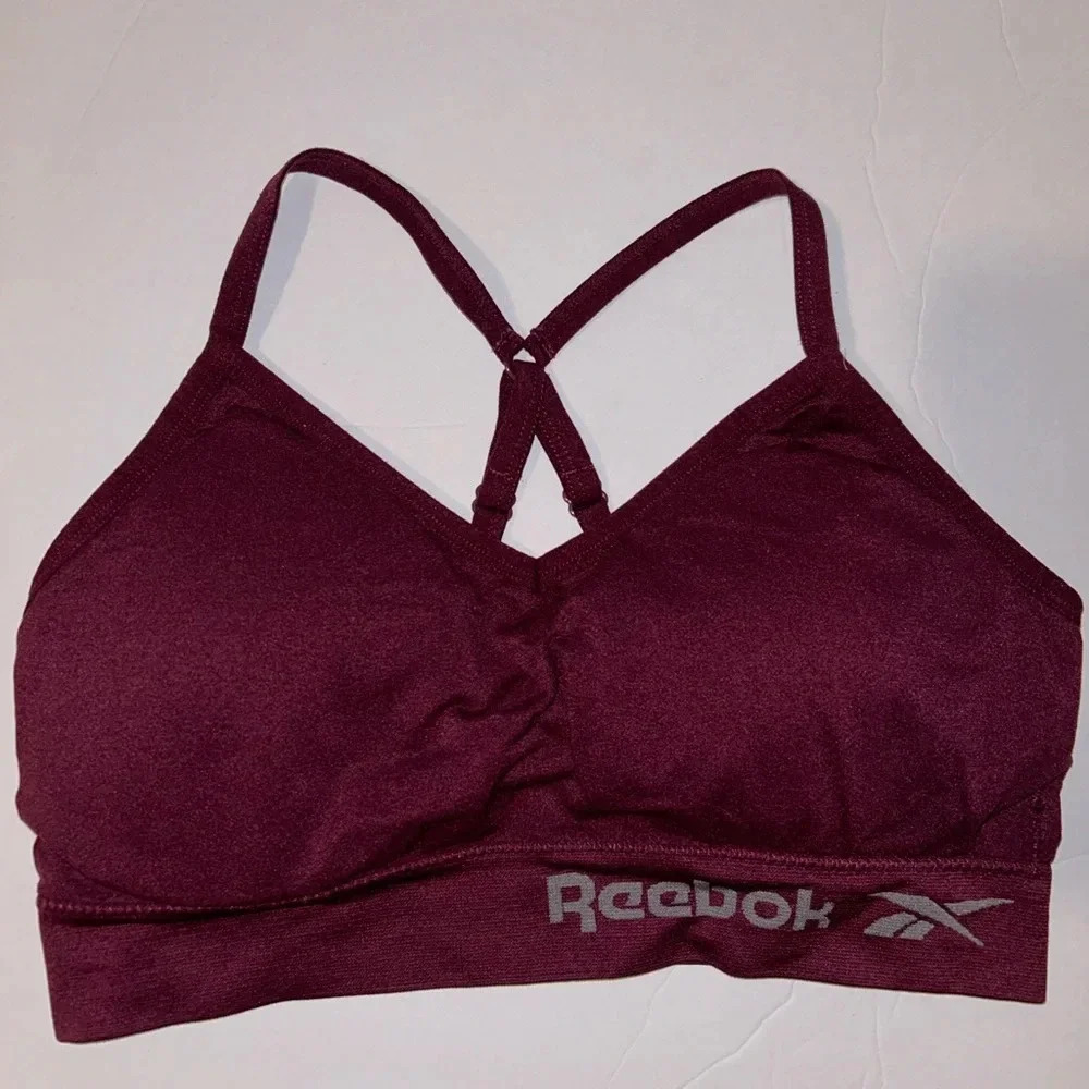 Reebok Sports Bra Women's seamless burgundy sz L